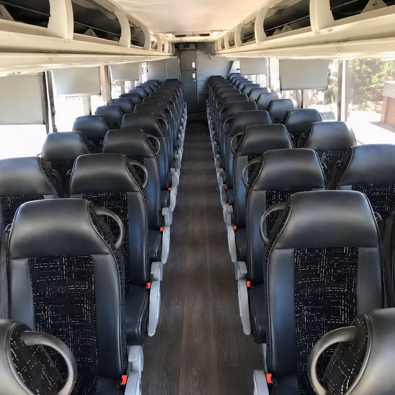 56 passenger charter bus inside